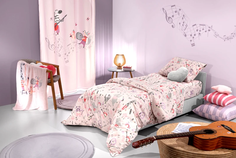 Saint Clair Σετ Παιδική Παπλωματοθήκη 160x220εκ. Με Μαξιλαροθήκη Jazz Lilac Saint Clair (Ύφασμα: Βαμβάκι 100%, Χρώμα: Λιλά) - Saint Clair - 5206480639272