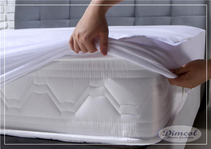 DimCol Επίστρωμα Αδιάβροχο 180x200+30εκ. Φούστα Λευκό DimCol (Χρώμα: Λευκό) - DimCol - 1231317230400076