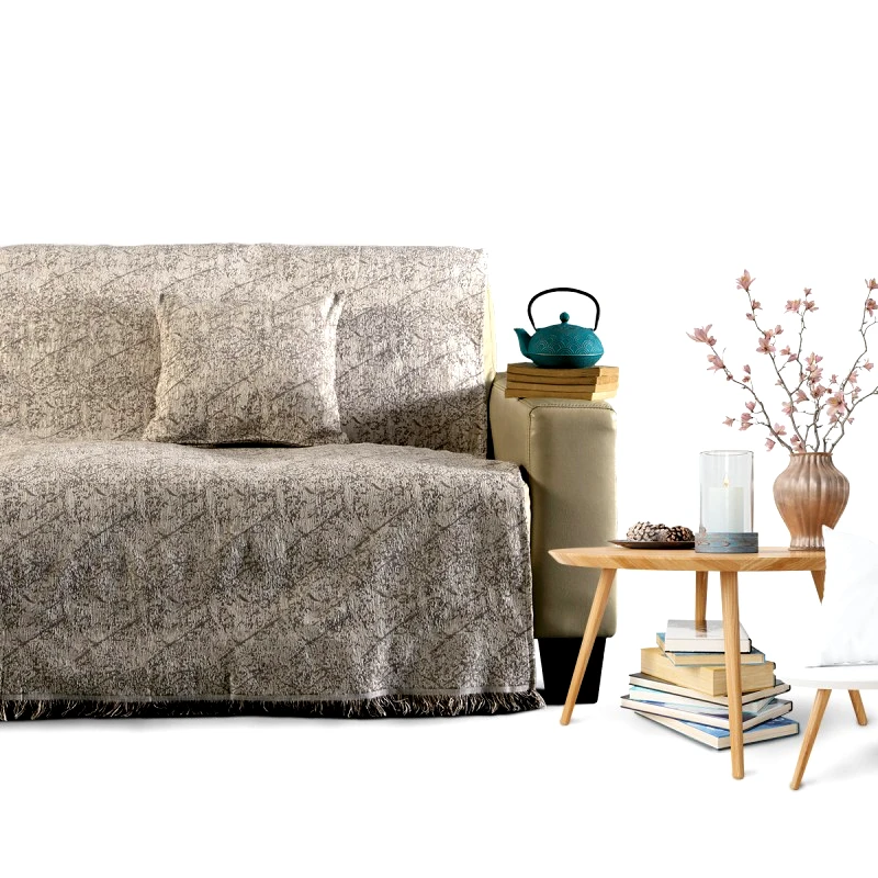 Sb home Ριχτάρι Σενίλ Ζακάρ Πολυθρόνας 180x170εκ. Vallea Taupe Sb home (Ύφασμα: Chenille, Χρώμα: Μόκα) - Sb home - 5206864065208