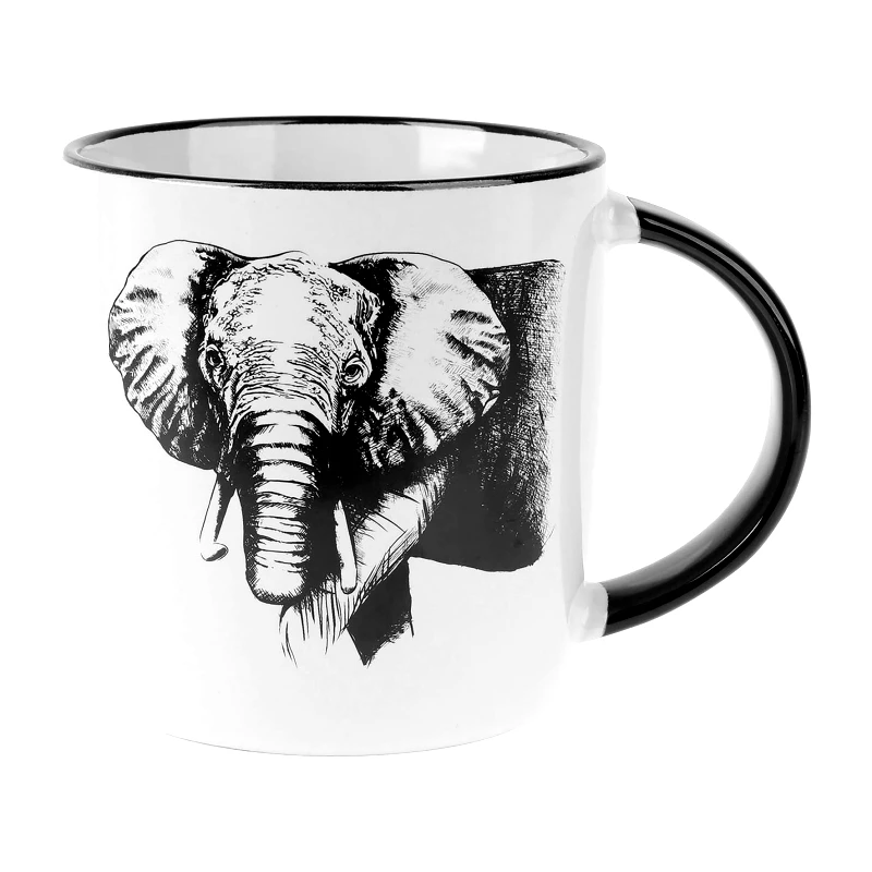 Sitram Κούπα Elephant Blue-White Sitram 330ml SR00527782 (Σετ 6 Τεμάχια) (Χρώμα: Λευκό) - Sitram - SR00527782