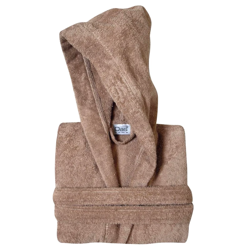 Das Home Μπουρνούζι Ενηλίκων Βαμβακερό Large Casual 1446 Das Home (Ύφασμα: Βαμβάκι 100%, Χρώμα: Μπεζ, Μέγεθος: Large) - Das Home - 460180301446