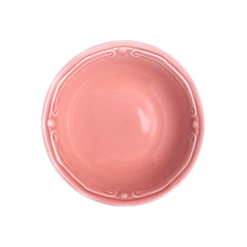 estia Μπωλ Σερβιρίσματος Πορσελάνης Ανάγλυφο Rose 16,5εκ. Athenee Estia 07-13615 (Σετ 6 Τεμάχια) (Υλικό: Πορσελάνη, Χρώμα: Ροζ) - estia - 07-13615