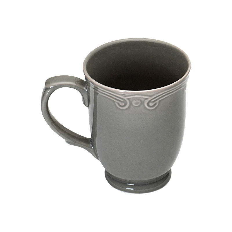 estia Κούπα Πορσελάνης Ανάγλυφη Grey Athenee Estia 340ml 07-13745 (Υλικό: Πορσελάνη, Χρώμα: Γκρι) - estia - 07-13745