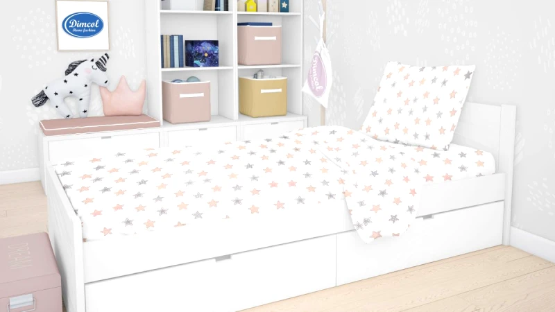 DimCol Παπλωματοθήκη Παιδική Βαμβακερή Μονή 160x240εκ. Star 103 Grey DimCol (Ύφασμα: Βαμβάκι 100%, Χρώμα: Γκρι) - DimCol - 1925715207310372