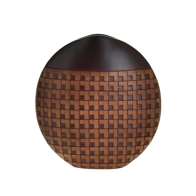 inart Βάζο Polyresin Καφέ inart 26x10x28εκ. 3-70-932-0124 (Υλικό: Polyresin, Χρώμα: Καφέ) - inart - 3-70-932-0124