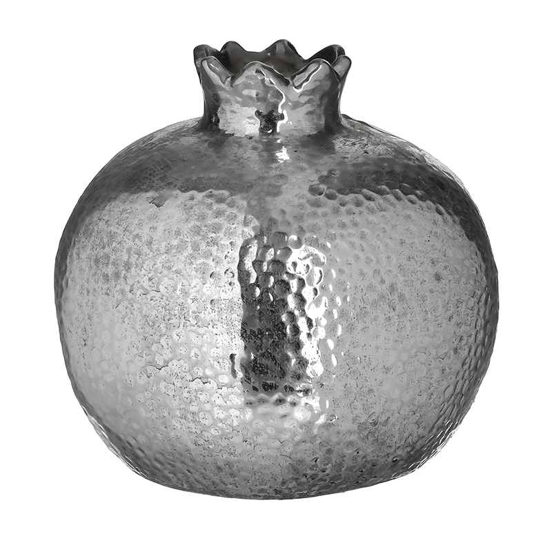 inart Διακοσμητικό Ρόδι Stoneware Ασημί inart 18x18εκ. 3-70-507-0350 (Χρώμα: Ασημί , Υλικό: Stoneware) - inart - 3-70-507-0350