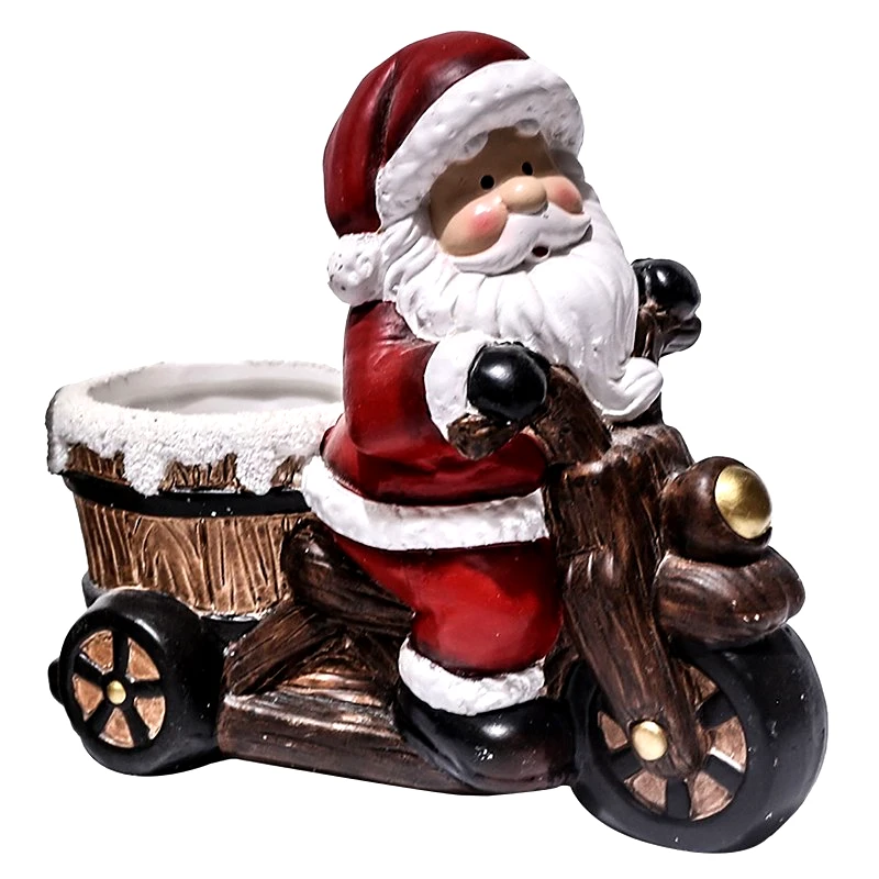 Xmas fest Χριστουγεννιάτικο Κηροπήγιο Για Ρεσώ Κεραμικό Άγιος Βασίλης Με Μοτοσυκλέτα 18x9x16εκ. Xmas fest 93-2394 (Σετ 2 Τεμάχια) (Υλικό: Κεραμικό) - Xmas fest - 93-2394