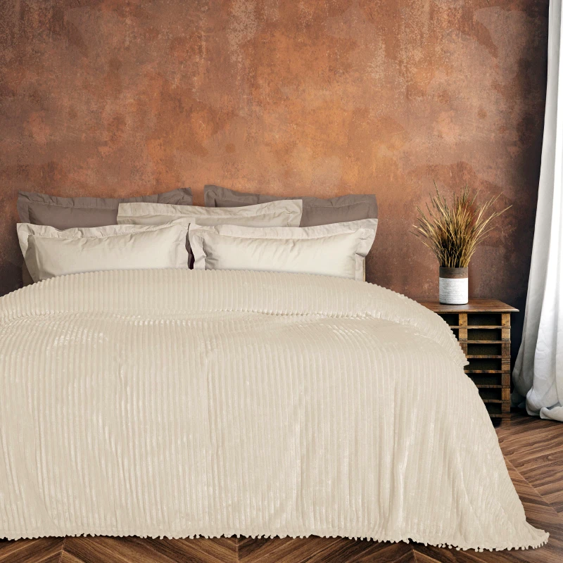 Das Home Κουβέρτα Fleece Υπέρδιπλη 220x240εκ. Blankets 1353 Ιβουάρ Das Home (Ύφασμα: Polyester, Χρώμα: Ιβουάρ, Μέγεθος: Υπέρδιπλα) - Das Home - 420588221353