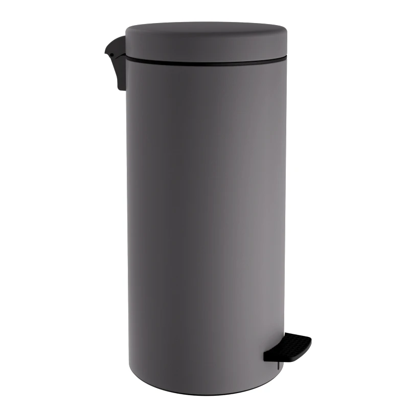 Pam & Co Καλάθι Απορριμμάτων 20lt Soft Close Ανοξείδωτο Matt Concrete Grey Pam & Co Φ25x55εκ. 18-310-163 (Υλικό: Ανοξείδωτο, Χρώμα: Γκρι) - Pam & Co - 18-310-163