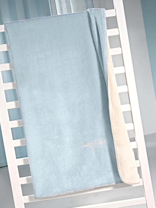 Saint Clair Κουβέρτα Ακρυλική Μονή Tresor Sky 160x220εκ. Saint Clair (Ύφασμα: Ακρυλικό, Χρώμα: Γαλάζιο ) - Saint Clair - 5206480430619