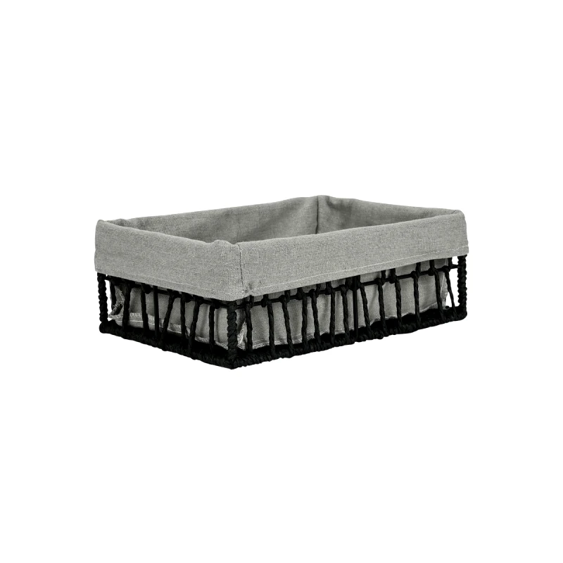 estia Καλάθι Οργάνωσης Paper Rope Μαύρο Nest 28x20x10εκ. Estia 02-28053 (Χρώμα: Μαύρο, Υλικό: Paper Rope) - estia - 02-28053