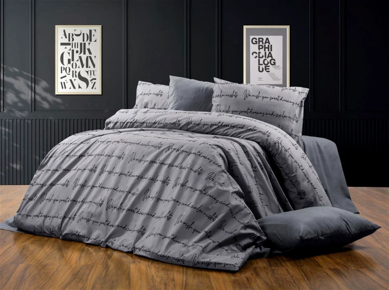 DimCol Σετ Σεντόνια 4τμχ Polycotton Υπέρδιπλα 220x240εκ. Αρίσβη 472 Grey DimCol (Τύπος κατωσέντονου: Χωρίς Λάστιχο, Χρώμα: Γκρι, Ύφασμα: 70% Βαμβάκι-30% Polyester, Μέγεθος: Υπέρδιπλα) - DimCol - 33312324049