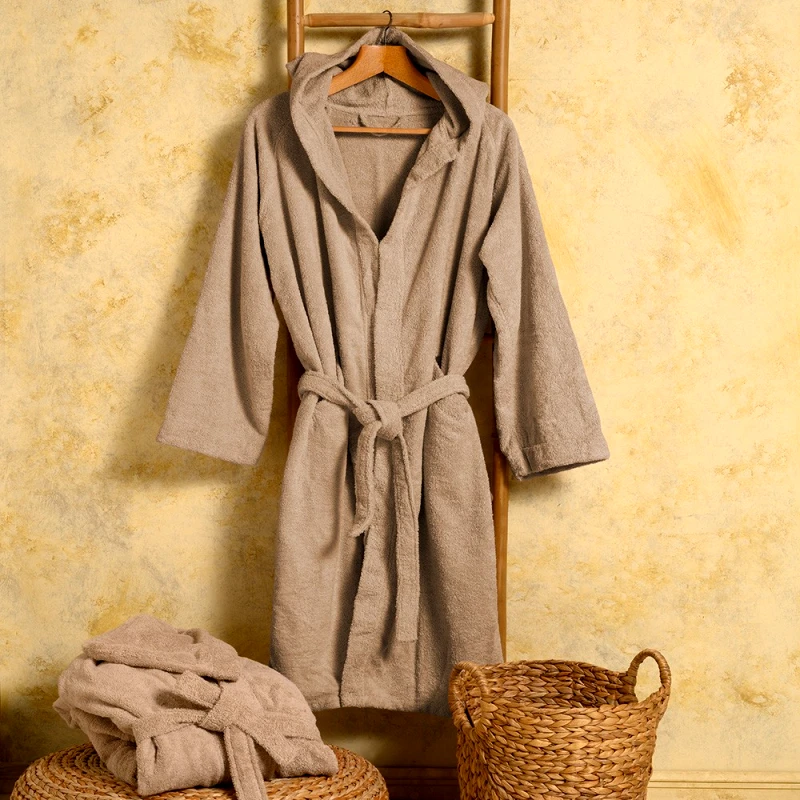 MELINEN Μπουρνούζι Ενηλίκων Βαμβακερό Small Bloom Beige Melinen 20003878 (Ύφασμα: Βαμβάκι 100%, Χρώμα: Μπεζ, Μέγεθος: Small) - MELINEN - 20003878
