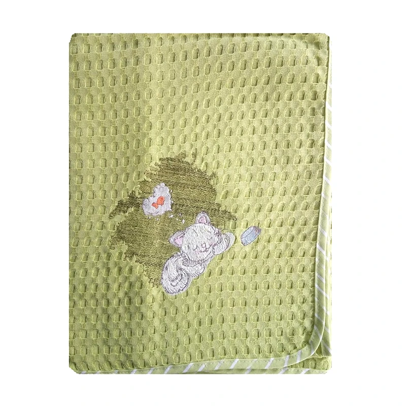 DimCol Κουβέρτα Αγκαλιάς Πικέ 80x110εκ. Γατάκι 128 Dim Collection (Ύφασμα: Βαμβάκι 100%, Χρώμα: Λαχανί ) - DimCol - 1210413702312816