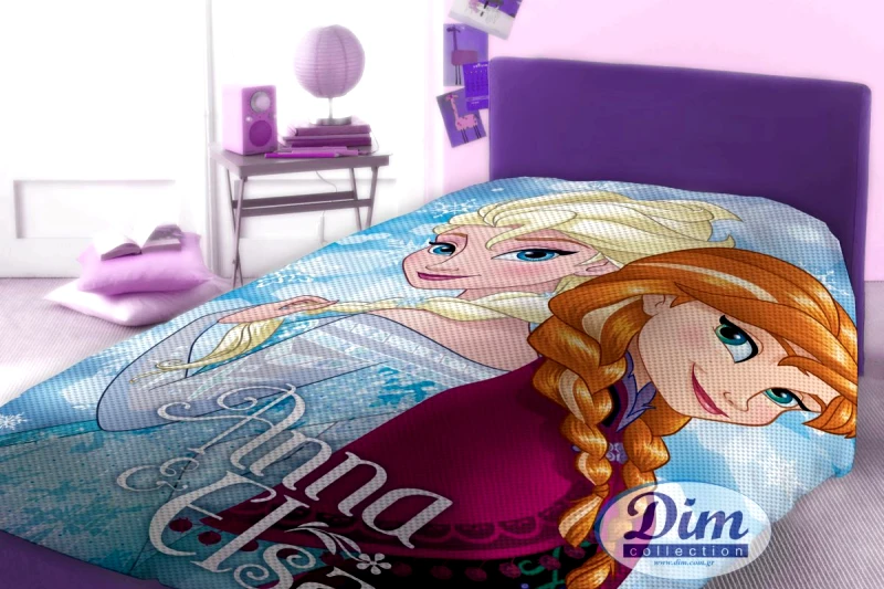 Disney Κουβέρτα Μονή Πικέ 160x240εκ. Frozen 505 Digital Print Disney Dimcol (Ύφασμα: Βαμβάκι 100%, Χρώμα: Γαλάζιο ) - Disney - 2120415200650599