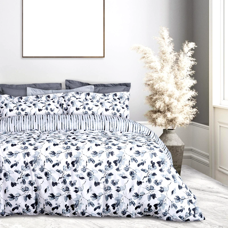 Das Home Σετ Σεντόνια Polycotton Μονά Με Λάστιχο 120x200+35εκ. Casual 5417 Γκρι-Μαύρο Das Home (Τύπος κατωσέντονου: Με Λάστιχο, Χρώμα: Μαύρο, Ύφασμα: 70% Βαμβάκι-30% Polyester, Μέγεθος: Μονά) - Das Home - 502106105417