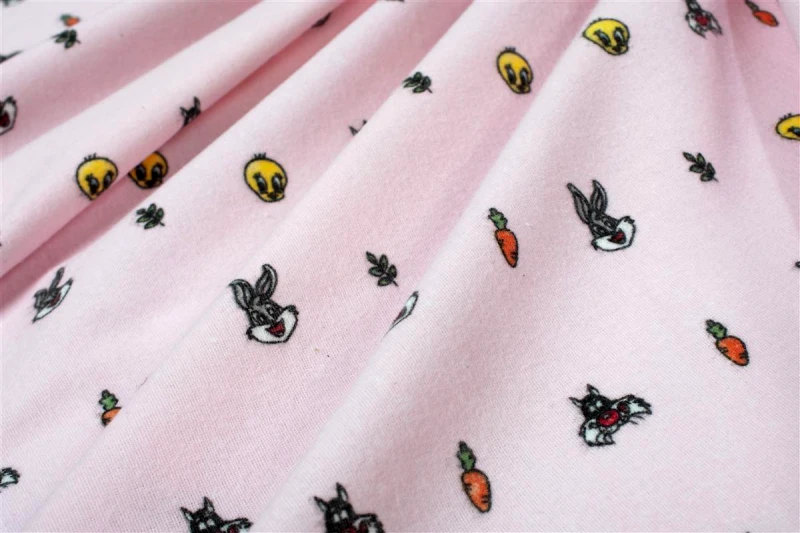 DimCol Πάνα Χασές Bebe Φανελένια 80x80εκ. Looney Tunes 39 Pink DimCol (Ύφασμα: Φανέλα, Χρώμα: Ροζ) - DimCol - 31211328020