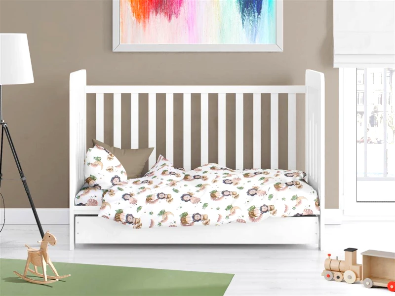 DimCol Παπλωματοθήκη Βαμβακερή Κούνιας 120x160εκ. Lion 532 Beige DimCol (Ύφασμα: Βαμβάκι 100%, Χρώμα: Μπεζ, Μέγεθος: Κούνιας) - DimCol - 31110821039