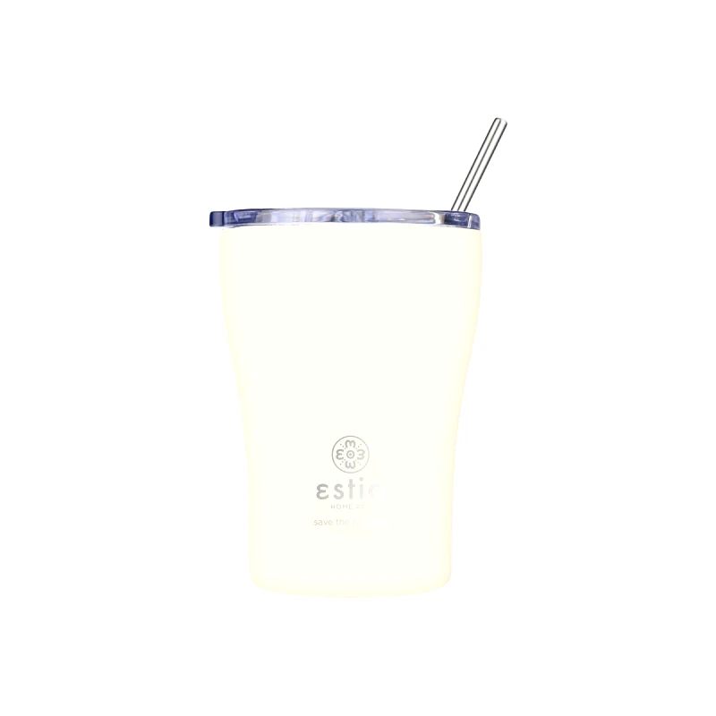 estia Θερμός-Ποτήρι Ανοξείδωτο Coffee Mug Lily White Save The Aegean Estia 350ml-9x13εκ. 01-23027 (Υλικό: Ανοξείδωτο) - estia - 01-23027