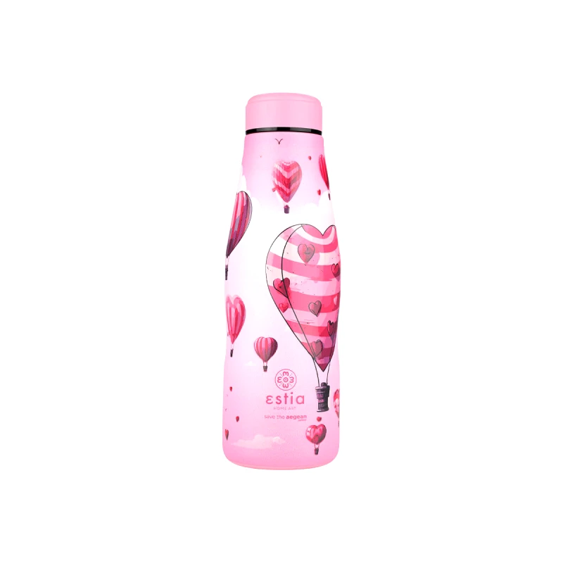 estia Θερμός-Μπουκάλι Ανοξείδωτο Flask Love Ascend Save The Aegean Estia 500ml-7x7x22,3εκ. 01-22266 (Υλικό: Ανοξείδωτο) - estia - 01-22266