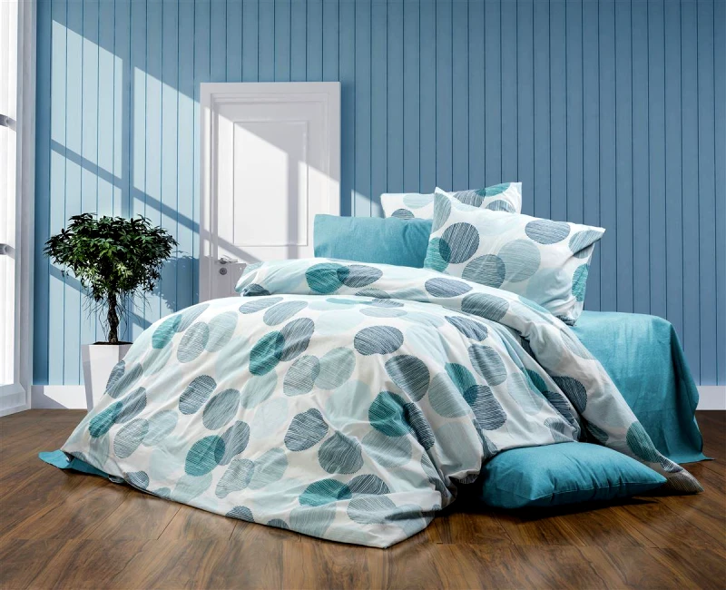 DimCol Σετ Σεντόνια 4τμχ Polycotton King 240x270εκ. Κοραλία 467 Petrol DimCol (Τύπος κατωσέντονου: Χωρίς Λάστιχο, Χρώμα: Πετρόλ , Ύφασμα: 70% Βαμβάκι-30% Polyester, Μέγεθος: King Size) - DimCol - 33312325043