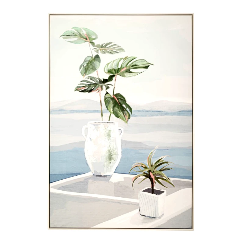 Iliadis Πίνακας Ελαιογραφία Σε Καμβά Βάζα Με Λουλούδια Λευκή Κορνίζα 82,5x4,5x122,5εκ. iliadis 84835 (Ύφασμα: Καμβάς, Χρώμα: Λευκό) - Iliadis - il_84835