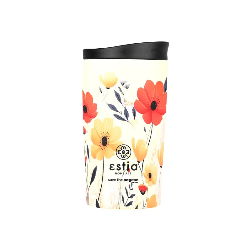 estia Θερμός Ποτήρι Ανοξείδωτος Travel Mug Summer Reverie Save The Aegean 350ml-8x8x15εκ. Estia 01-25656 (Υλικό: Ανοξείδωτο) - estia - 01-25656