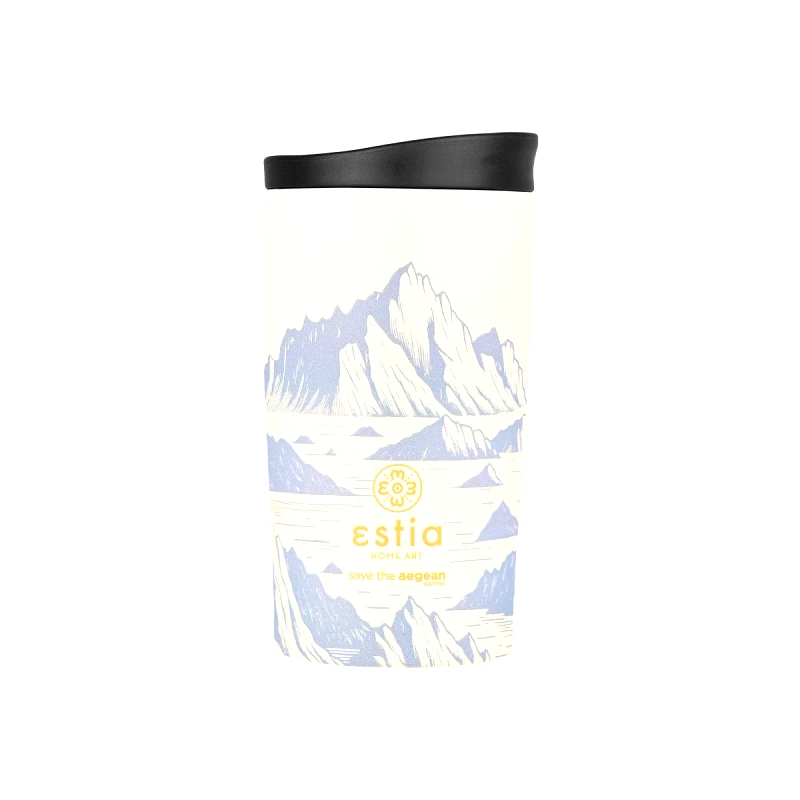 estia Θερμός Ποτήρι Ανοξείδωτος Travel Mug Alpine Essence Save The Aegean 350ml-8x8x15εκ. Estia 01-25625 (Υλικό: Ανοξείδωτο) - estia - 01-25625