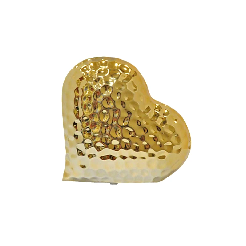 Art Et Lumiere Διακοσμητική Καρδιά Κεραμική Χρυσή Art Et Lumiere 16εκ. 03878 (Υλικό: Κεραμικό, Χρώμα: Χρυσό ) - Art Et Lumiere - lumiere_03878