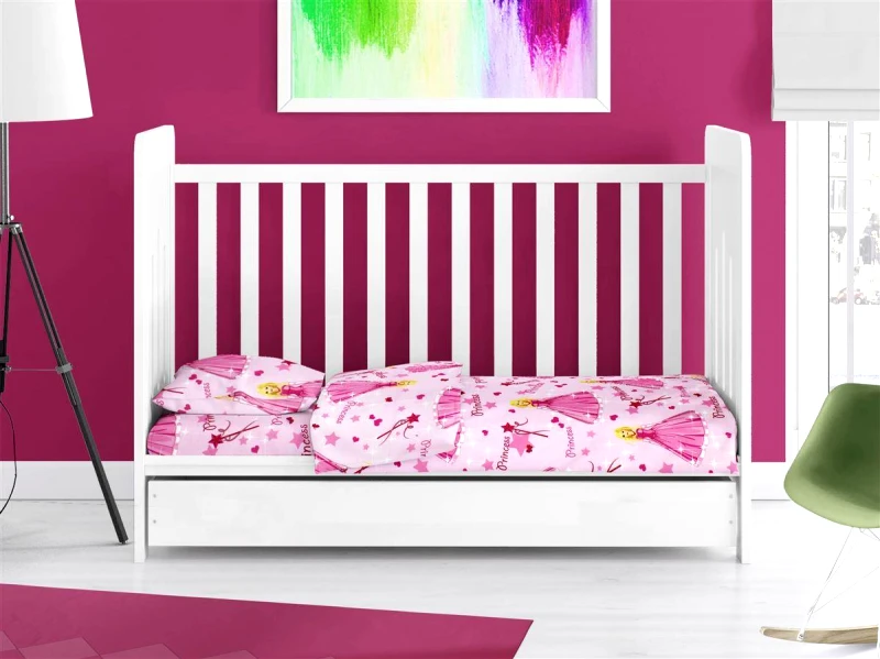 DimCol Παπλωματοθήκη Polycotton Κούνιας 120x160εκ. Princess 392 Pink DimCol (Χρώμα: Ροζ, Ύφασμα: 70% Βαμβάκι-30% Polyester, Μέγεθος: Κούνιας) - DimCol - 31310821005