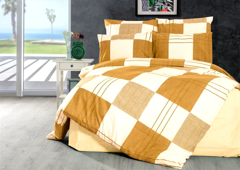 DimCol Σετ Σεντόνια 3τμχ Polycotton Μονά 160x240εκ. Κίρκη 437 Golden Beige DimCol (Τύπος κατωσέντονου: Χωρίς Λάστιχο, Χρώμα: Μπεζ, Ύφασμα: 70% Βαμβάκι-30% Polyester, Μέγεθος: Μονά) - DimCol - 33312223014