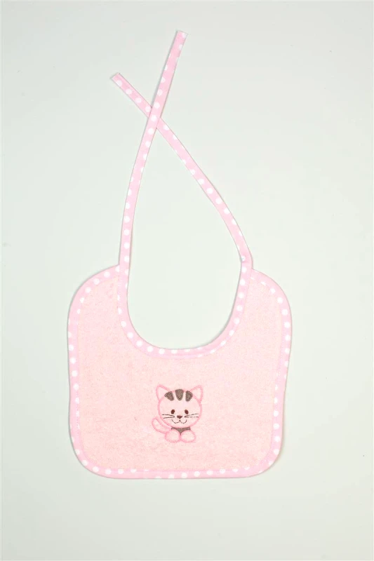 DimCol Σαλιάρα Βαμβακερή Με Κέντημα Kitty 136 25x25εκ. Ροζ DimCol (Σετ 6 Τεμάχια) (Ύφασμα: Βαμβάκι 100%, Χρώμα: Ροζ) - DimCol - 31140718001