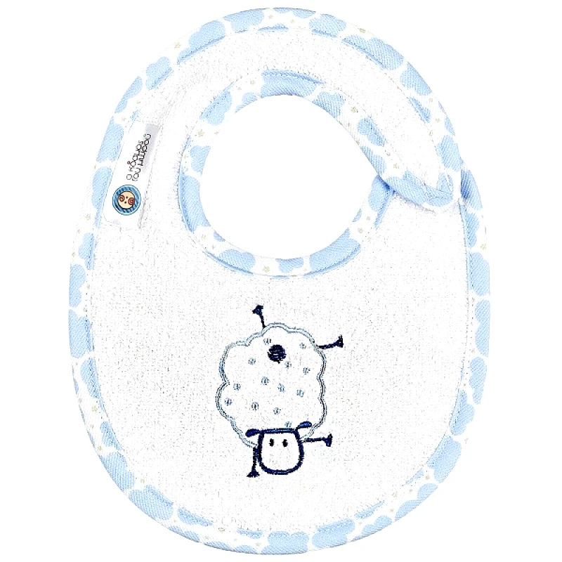 Ο Κόσμος του Μωρού Σαλιάρα Βαμβακερή Μικρή Sheep Σιέλ 18192 (Ύφασμα: Βαμβάκι 100%, Χρώμα: Σιέλ) - Ο Κόσμος του Μωρού - 5205626181927