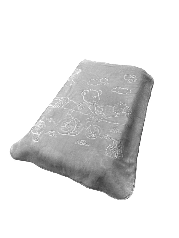 DimCol Κουβέρτα Κούνιας Βελουτέ Polyester 110x140εκ. Bicycle Bear 18 Light Grey DimCol (Ύφασμα: Polyester, Χρώμα: Γκρι, Μέγεθος: Κούνιας) - DimCol - 31472748008