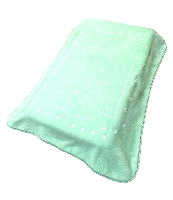 DimCol Κουβέρτα Κούνιας Βελουτέ Polyester 110x140εκ. Sweet Bear 15 Mint DimCol (Ύφασμα: Polyester, Χρώμα: Μέντα, Μέγεθος: Κούνιας) - DimCol - 31472748005