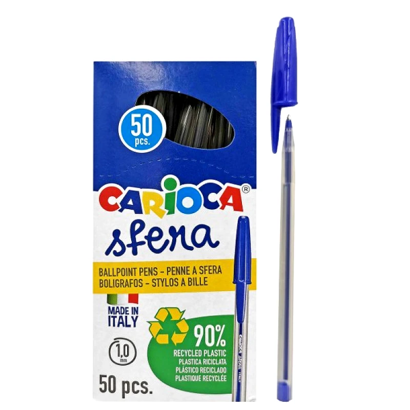 CARIOCA Στυλό Sfera Blue Ballpoint Carioca 60-798 (Σετ 50 Τεμάχια) (Χρώμα: Μπλε) - CARIOCA - 60-798-blue