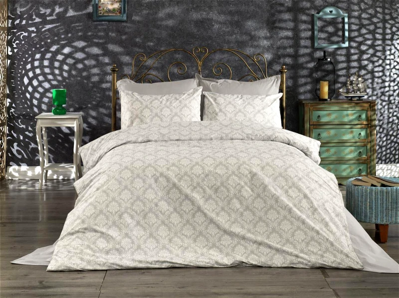DimCol Παπλωματοθήκη Εμπριμέ Polycotton Μονή 160x240εκ. Οφηλία 276 Grey DimCol (Χρώμα: Γκρι, Ύφασμα: 70% Βαμβάκι-30% Polyester, Μέγεθος: Μονά) - DimCol - 1935785242427672