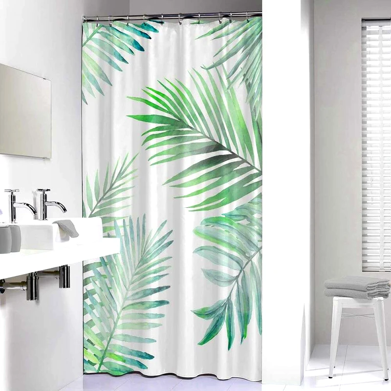 sealskin Κουρτίνα Μπάνιου Αδιάβροχη Πλαστική 180x200εκ. Leaves Green Sealskin 800144 (Χρώμα: Πράσινο , Υλικό: Peva) - sealskin - sl-800144