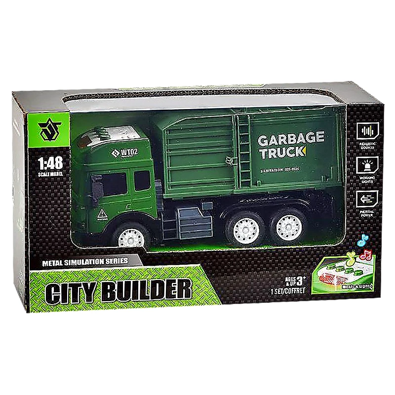 Toy Markt Σκουπιδιάρικο Τριβής Die Cast Με Φως & Ήχο 27x15x10εκ. Toy Markt 70-2224 - Toy Markt - 70-2224