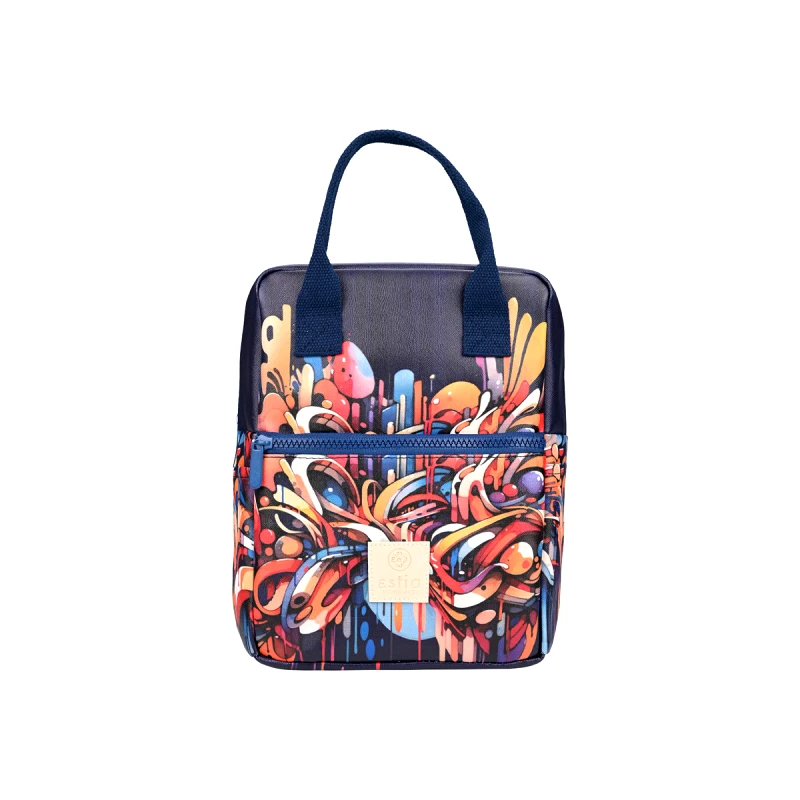 estia Τσάντα Φαγητού Ισοθερμική PVC Leather Vibrant Vortex Save The Aegean Estia 7lt-20x14x27εκ. 01-22419 - estia - 01-22419