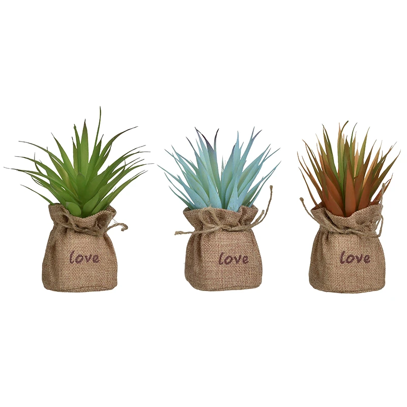 inart Διακοσμητικό Φυτό Πλαστικό Σε Γλαστράκι Love inart 7x7x15εκ. 3-85-311-0005 (Υλικό: Πλαστικό, Χρώμα: Πορτοκαλί) - inart - 3-85-311-0005