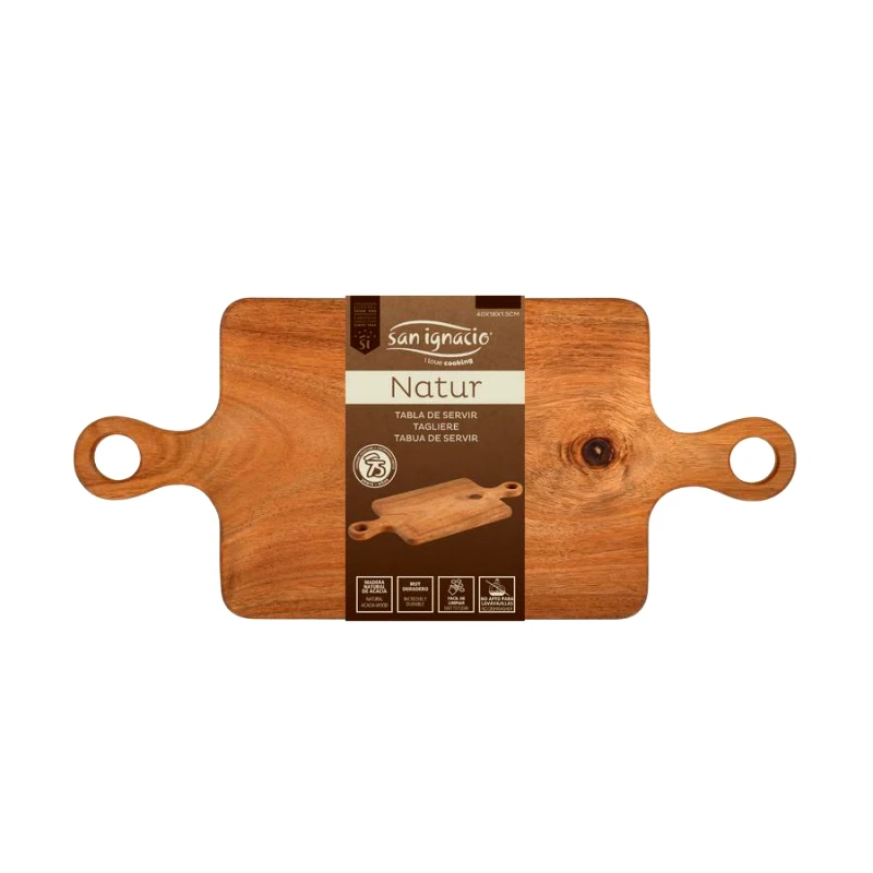 Bergner Πλατώ Σερβιρίσματος Natural Bergner 40x18x1,5εκ. BGSG004485 (Υλικό: Ξύλο, Χρώμα: Natural) - Bergner - BGSG004485