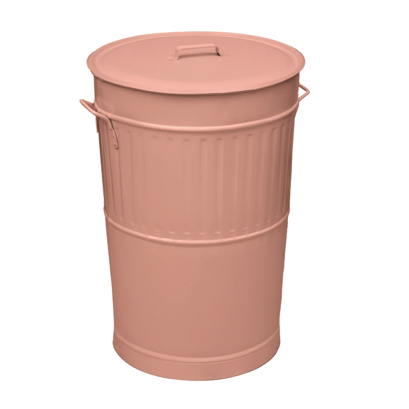 Pam & Co Κάδος Απορριμμάτων 100lt Matt Pink Retro Pam & Go 48x68εκ. 4868-303 (Χρώμα: Ροζ, Υλικό: Χάλυβας ) - Pam & Co - 4868-303
