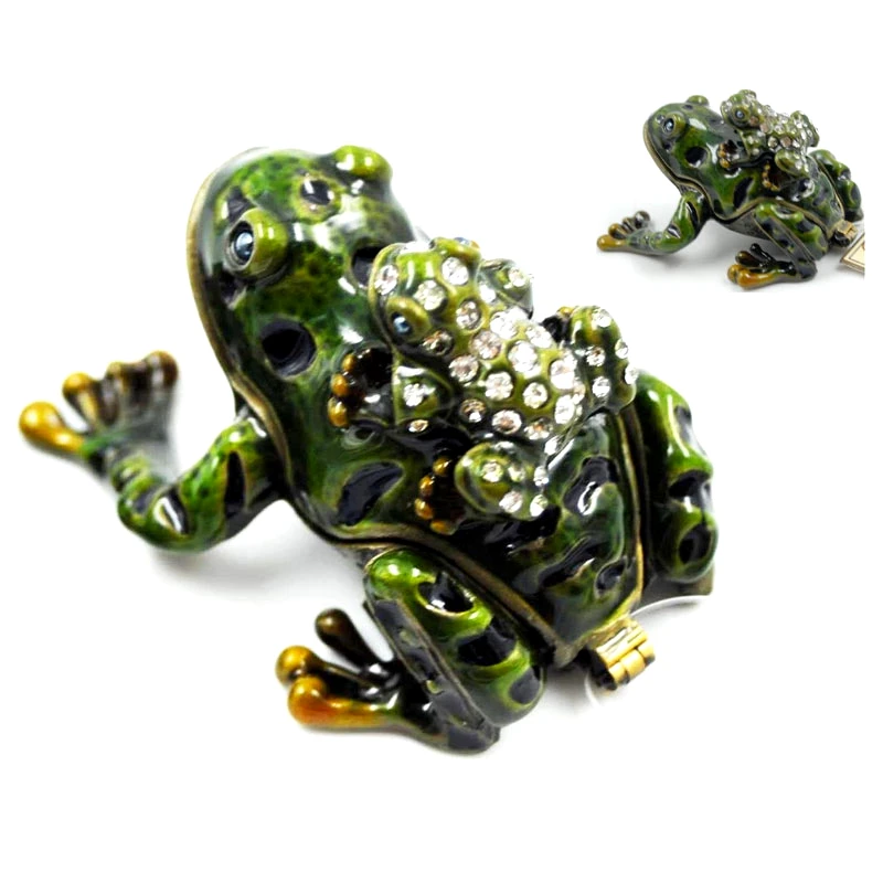 Royal Art Collection Διακοσμητικό Κουτάκι Μινιατούρα Βάτραχος Πράσινο Με Σμάλτο & Στρας Royal Art 6,5x6x6εκ. BOS13796 (Χρώμα: Πράσινο ) - Royal Art Collection - BOS13796