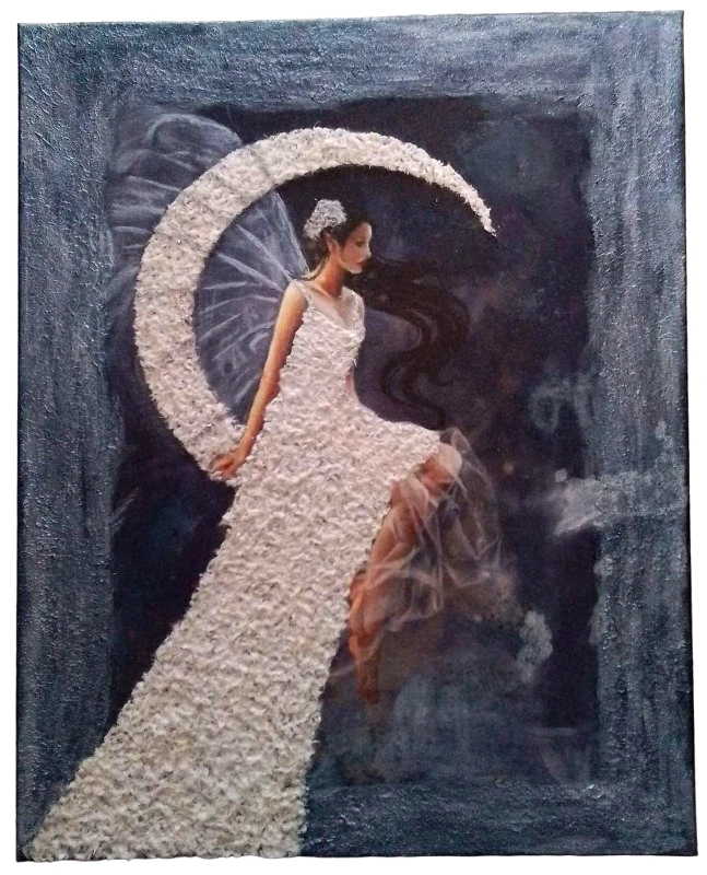 24home.gr Πίνακας Καμβάς Χειροποίητος Decoupage Με Decofoam Γυναικεία Φιγούρα Με Φτερά 40x1,5x50εκ. 19958-19 - 24home.gr - 19958-19