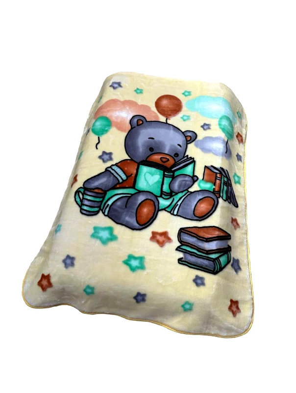 DimCol Κουβέρτα Κούνιας Βελουτέ Polyester 110x140εκ. Studying Bear 39 Ecrou-Light Yellow DimCol (Ύφασμα: Polyester, Χρώμα: Εκρού , Μέγεθος: Κούνιας) - DimCol - 31462748008