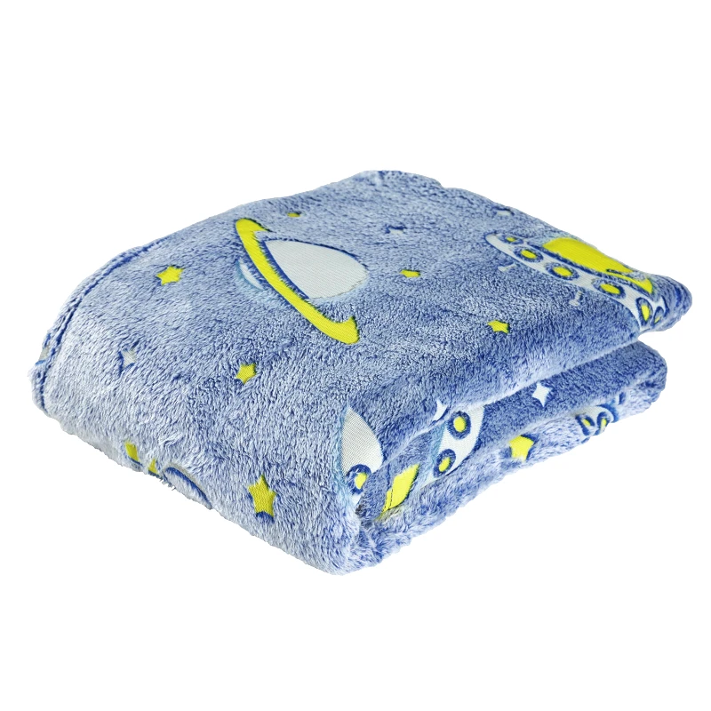 Das Baby Κουβέρτα Φωσφοριζέ Fleece Λίκνου 80x110εκ. Relax 4863 Κίτρινο-Μπλε Das Baby (Ύφασμα: Polyester, Χρώμα: Μπλε, Μέγεθος: Λίκνου) - Das Baby - 620511704863
