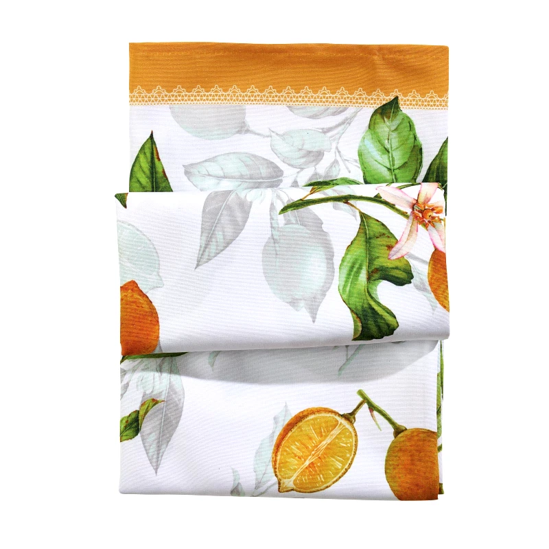 Das Home Τραπεζομάντηλο Polycotton 140x180εκ. Kitchen 0724 Κίτρινο-Λευκό-Πράσινο Das Home (Χρώμα: Λευκό, Ύφασμα: 70% Πολυεστέρας-30% Βαμβάκι) - Das Home - 426214100724