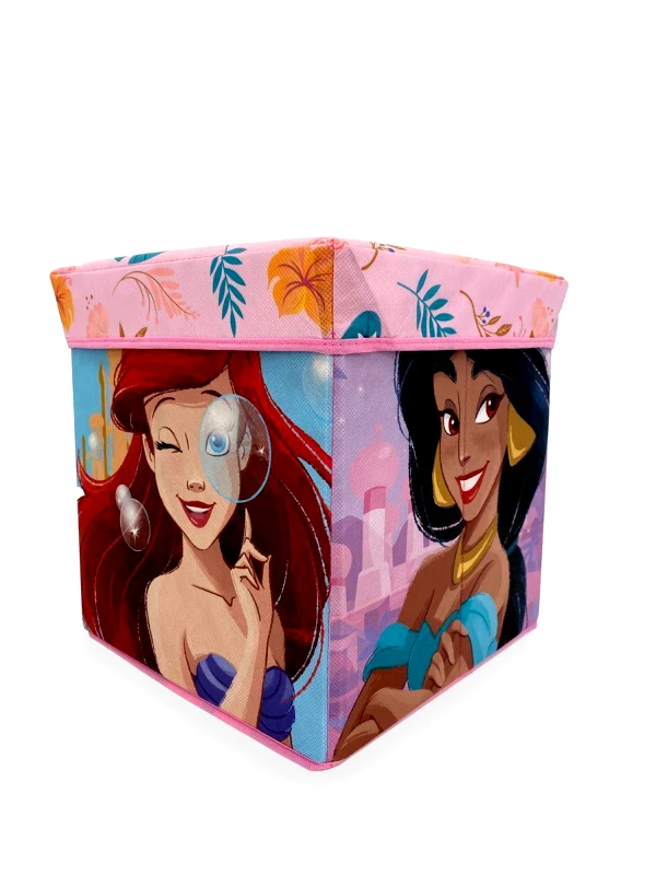 DimCol Κουτί-Σκαμπό Polyester Disney Home Princess 08 Coral 30x30x30εκ. DimCol (Ύφασμα: Polyester, Υλικό: Mdf, Χρώμα: Κοραλί ) - DimCol - 54462802005