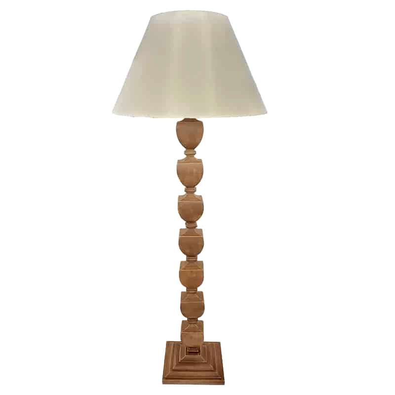 Art Et Lumiere Φωτιστικό Επιδαπέδιο Ξύλινο Natural-Λευκό 25x25x155εκ. Art Et Lumiere 11425 (Υλικό: Ξύλο, Χρώμα: Μαύρο) - Art Et Lumiere - lumiere_11425